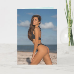 BIKINI BEACH GIRL FUNNY BIRTHDAY Greeting Card Kort