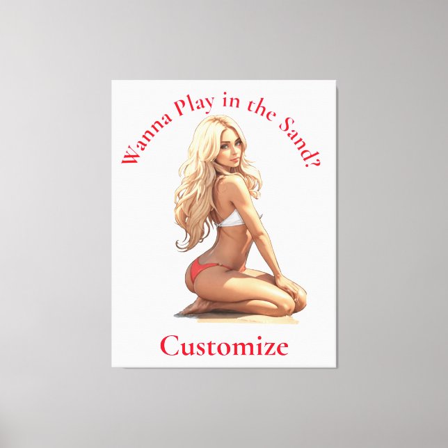 Bikini Beach Girl Thunder_Cove Canvastryck (Framsida)