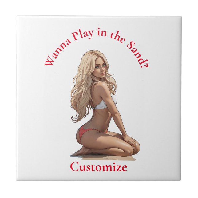 Bikini Beach Girl Thunder_Cove Kakelplatta (Framsidan)