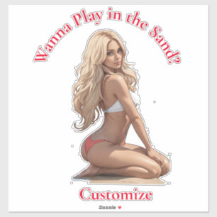 Bikini Beach Girl Thunder_Cove Klistermärken