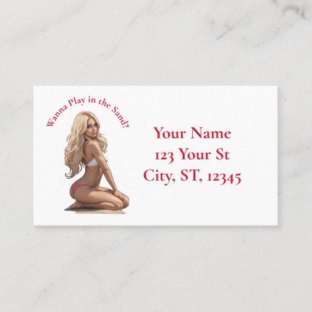 Bikini Beach Girl Thunder_Cove Visitkort (Framsida)