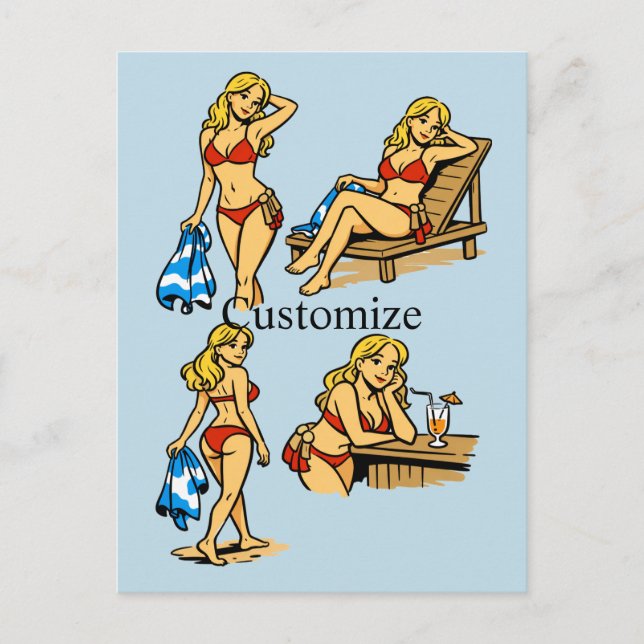 Bikini Beach Time Thunder_Cove Vykort (Framsida)