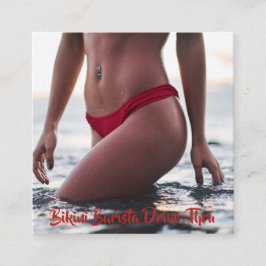 Bikini Belly Barista Coffee Vågrät Drive-Thru Lojalitetskort