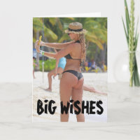 BIKINI BIG GRUND GIRL FUNNY FÖDELSEDAGSKORT