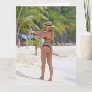 BIKINI BIG GRUND GIRL GIANT FÖDELSEDAGSKORT KORT