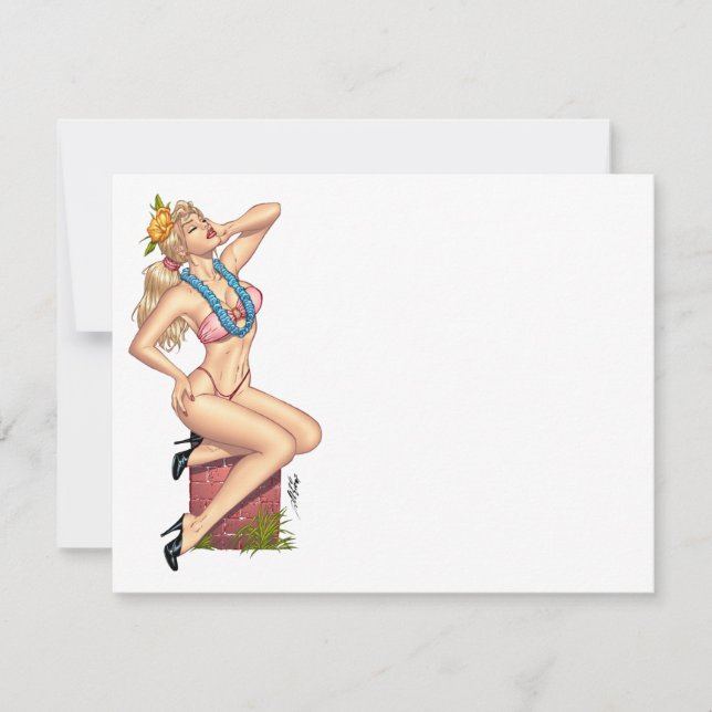 Bikini Blond Pin-up Girl with Flowers by Al Rio (Framsida)