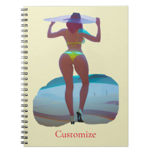 Bikini Booty Beach Girl Thunder_Cove Anteckningsbok