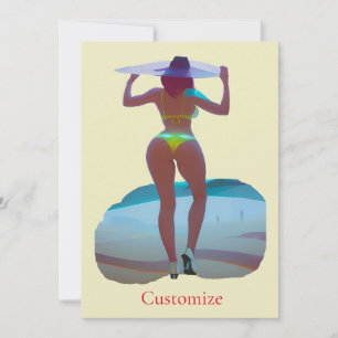 Bikini Booty Beach Girl Thunder_Cove Inbjudningar