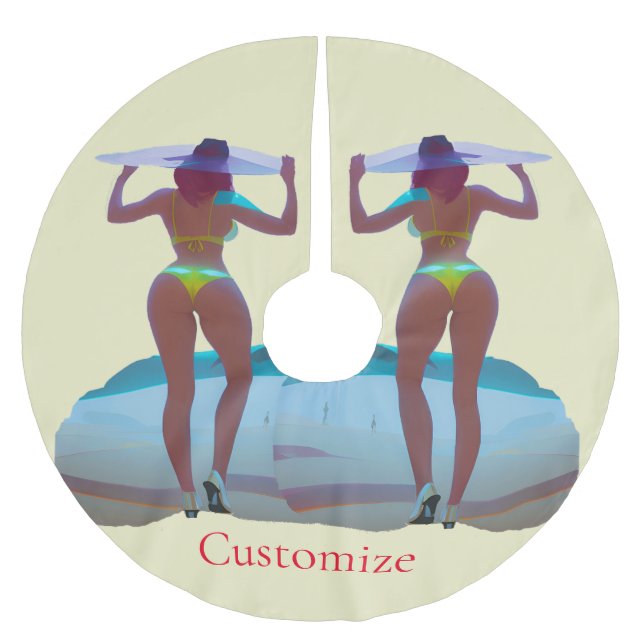 Bikini Booty Beach Girl Thunder_Cove Julgransmatta Borstad Polyester (Framsidan)