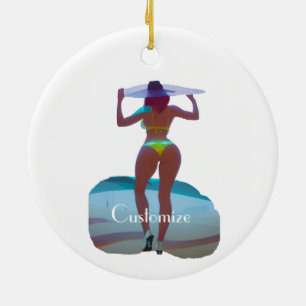 Bikini Booty Beach Girl Thunder_Cove Julgransprydnad Keramik
