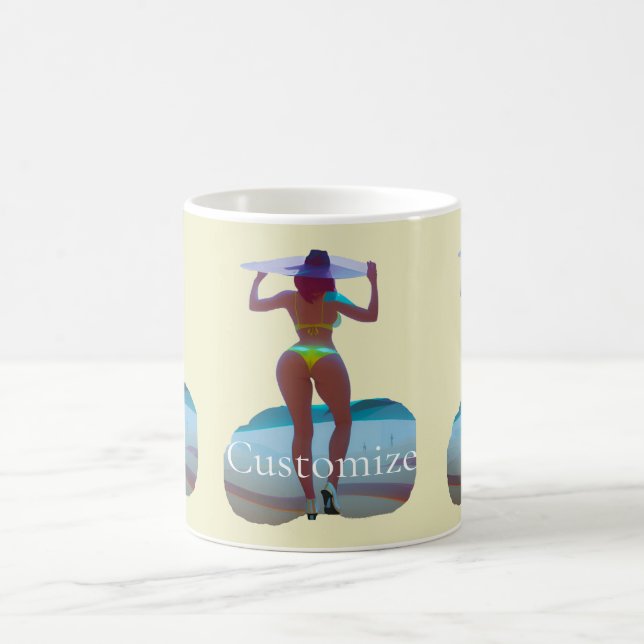 Bikini Booty Beach Girl Thunder_Cove Kaffemugg (Center)