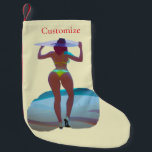 Bikini Booty Beach Girl Thunder_Cove Liten Julstrumpa<br><div class="desc">Beach Girl,  Curvacous Bikini Booty Beach Girl,  med stor hatt att anpassa sig,  anpassa sig genom att byta till ditt namn</div>