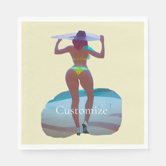 Bikini Booty Beach Girl Thunder_Cove Pappersservett (Framsidan)