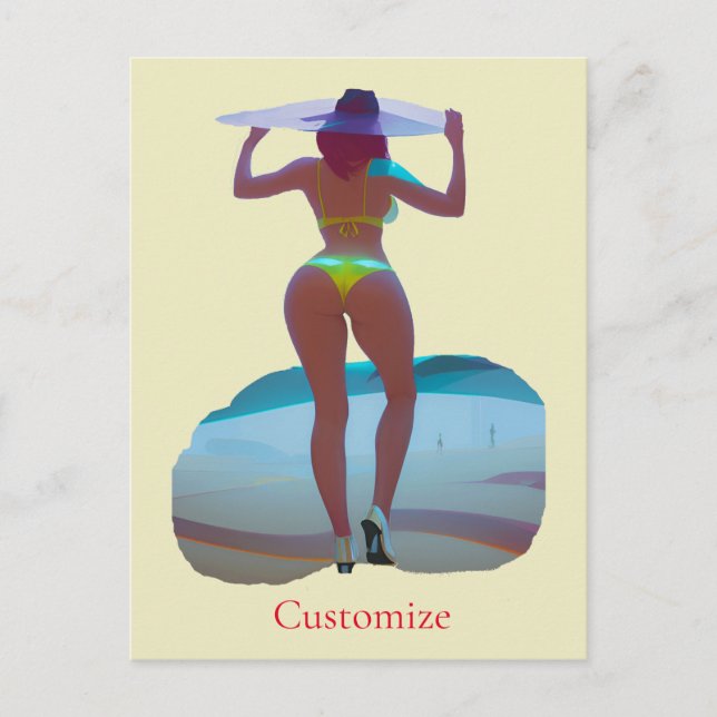 Bikini Booty Beach Girl Thunder_Cove Vykort (Framsida)