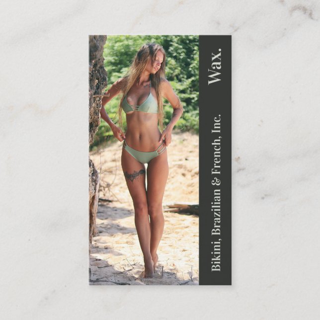 Bikini Brasiliansk Fransk Vax Photo Foam Punchcard Lojalitetskort (Framsida)