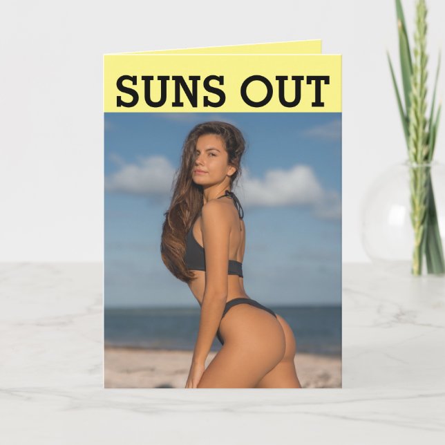 BIKINI BUTT GIRL TILLFÄLLEN HEJ CARD KORT (Framsida)