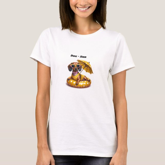 Bikini Dachshund Summer T Shirt (Framsida)