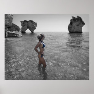 Bikini-flickfoto poster