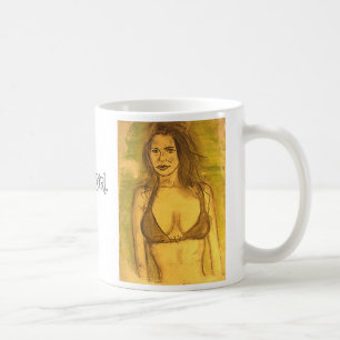 bikini-flickkonst kaffemugg