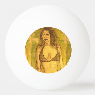 bikini-flickkonst pingisboll