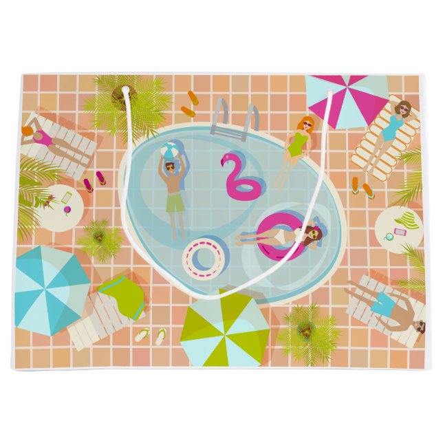 Bikini-flickor och killingar som leker simmande ba (Framsidan)