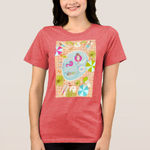 Bikini-flickor och killingar som leker simmande ba t shirt