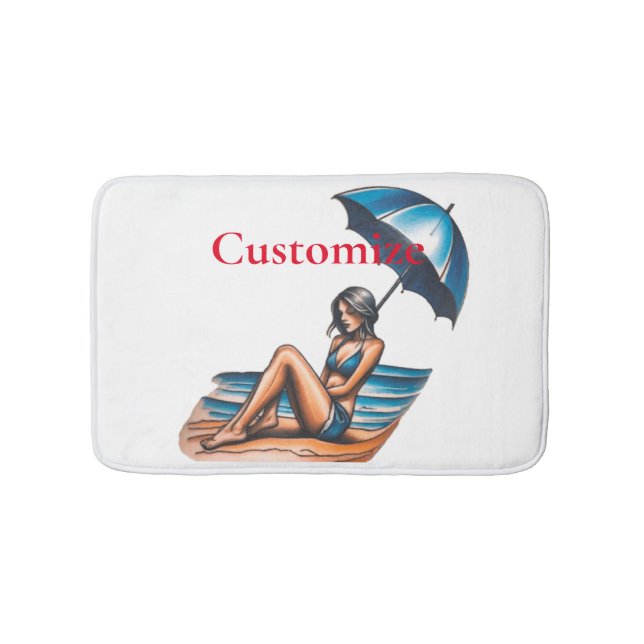 Bikini Girl Beach Napping Thunder_Cove Badrumsmatta (Framsidan)