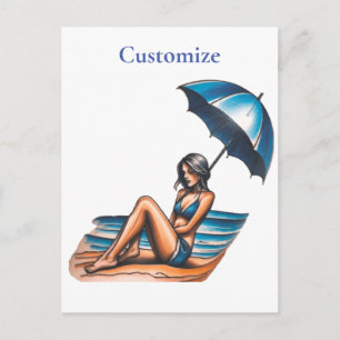 Bikini Girl Beach Napping Thunder_Cove Helg Vykort