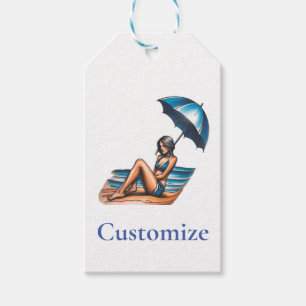 Bikini Girl Beach Napping Thunder_Cove Presentetikett