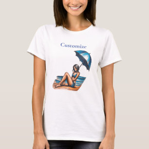 Bikini Girl Beach Napping Thunder_Cove T Shirt