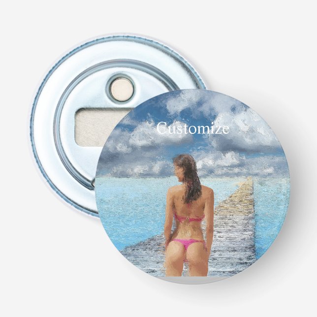 Bikini Girl Thunder_Cove Flasköppnare (Framsidan)