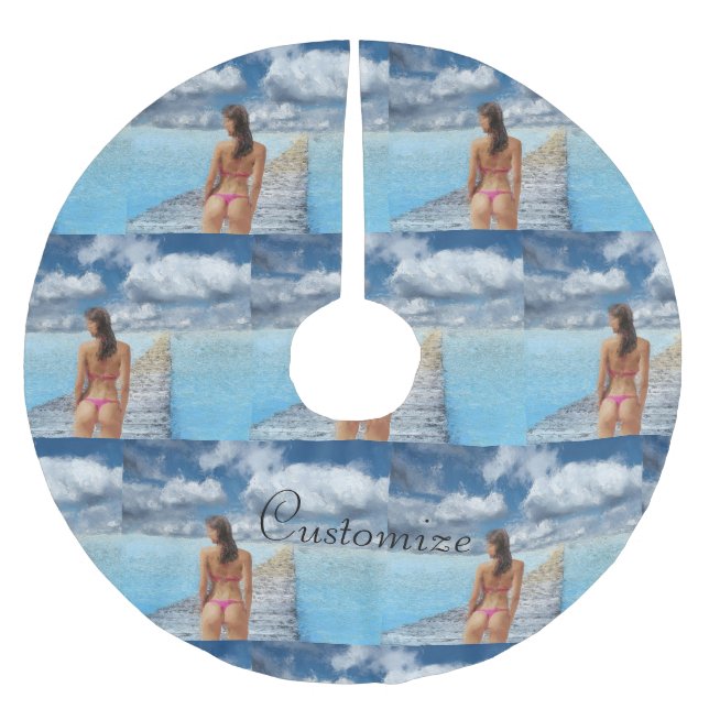 Bikini Girl Thunder_Cove Julgransmatta Borstad Polyester (Framsidan)