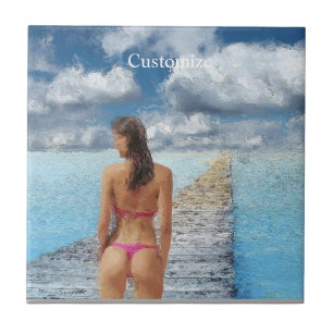 Bikini Girl Thunder_Cove Kakelplatta