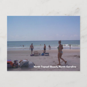 Bikini Girl vid North Topsail Beach Vykort