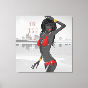 Bikini Girl Wrapped Canvas