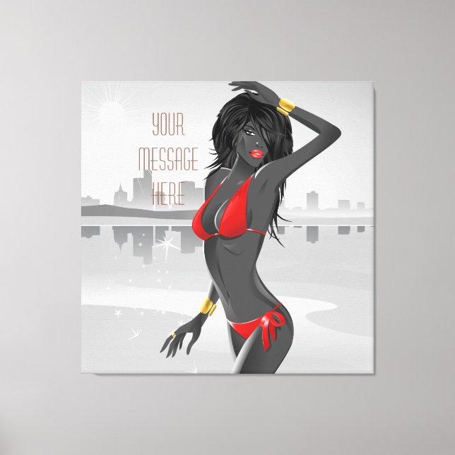 Bikini Girl Wrapped Canvas (Framsida)