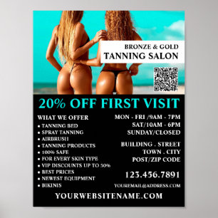 Bikini Models, Tanning Salon Advertising Poster