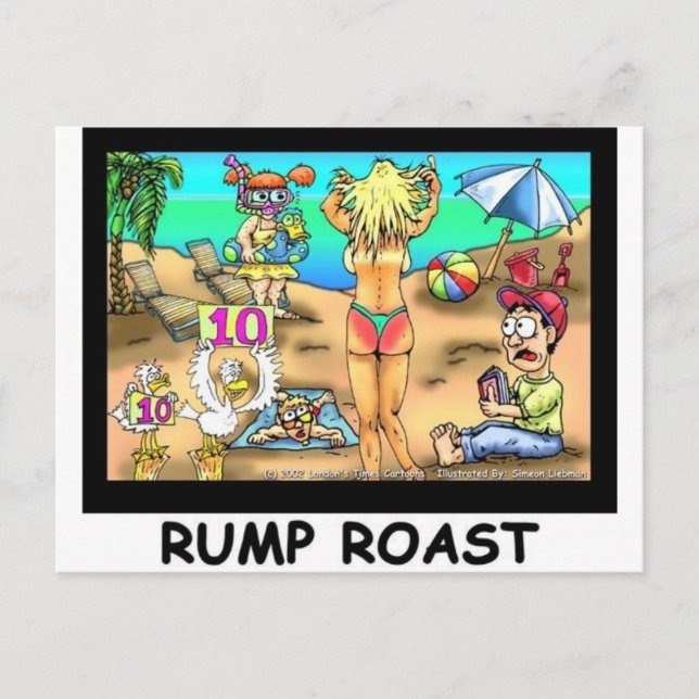 Bikini Rump Roast Funny Offslag Tees & Gifts Vykort (Framsida)