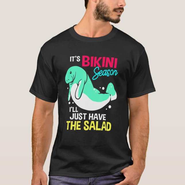 Bikini Season Summer Manatee T Shirt (Framsida)