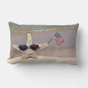 Bikini Starfish med amerikansk Flagga Lumbarkudde