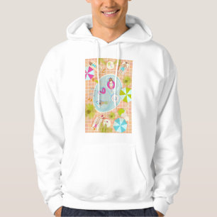 Bikiniflickor och killar som spelar poolspel hoodie