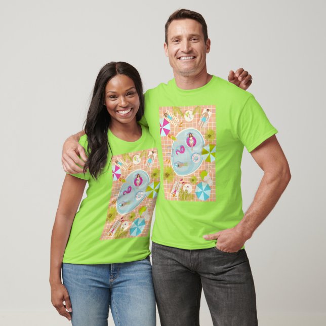 Bikiniflickor och killar som spelar simhallspel t shirt (Unisex)