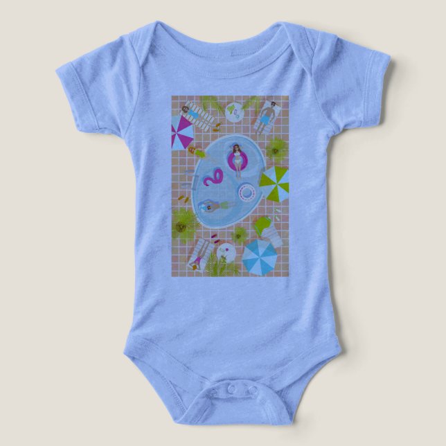 Bikiniflickor och killar som spelar simhallspel t shirt (Design Framsida)