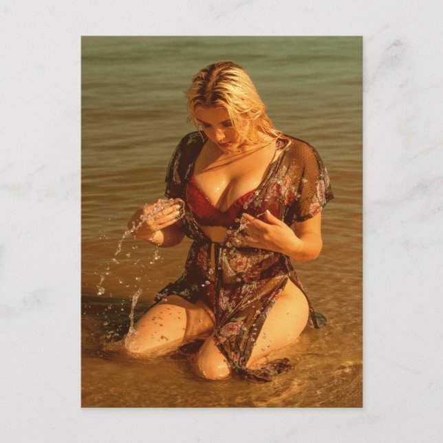 Bikinimodell fotopostkort vykort (Framsida)