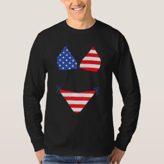 Bikinioverdrag 4 juli amerikansk flagg t shirt
