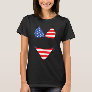 Bikinioverdrag 4 juli amerikansk flagg t shirt