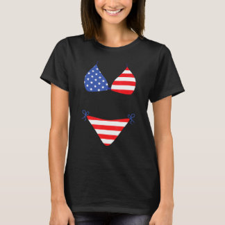 Bikinioverdrag 4 juli amerikansk flagg t shirt