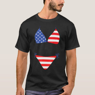 Bikinioverdrag 4 juli amerikansk flagg t shirt