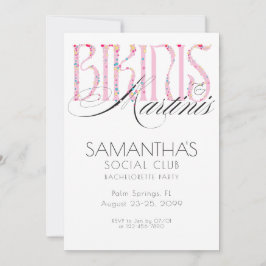 Bikinis & Martini Beach Tropical Bachelorette Inbjudningar