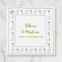 Bikinis & Martinis Blue Olive Bachelorette Party Gåvor Etiketter